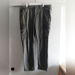Y2K American Eagle Cotton Cargo Utility Pants Green Straight Leg Slim